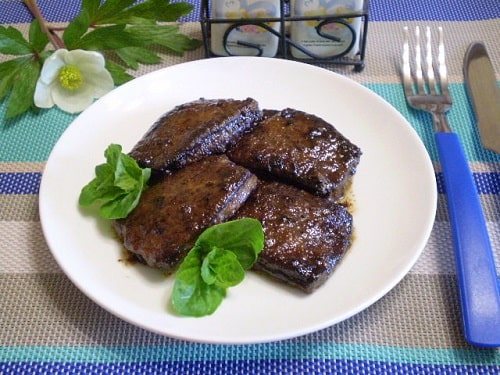как пожарить говяжью печень кусочками