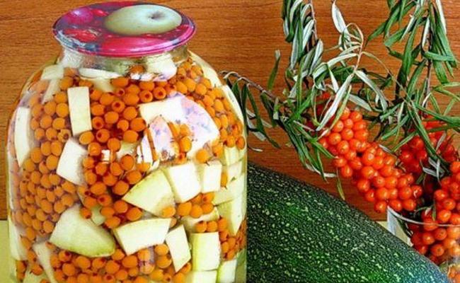 компот из облепихи и кабачка на зиму