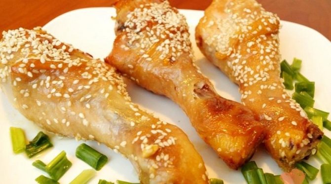 Куриные ножки с медом в кунжуте