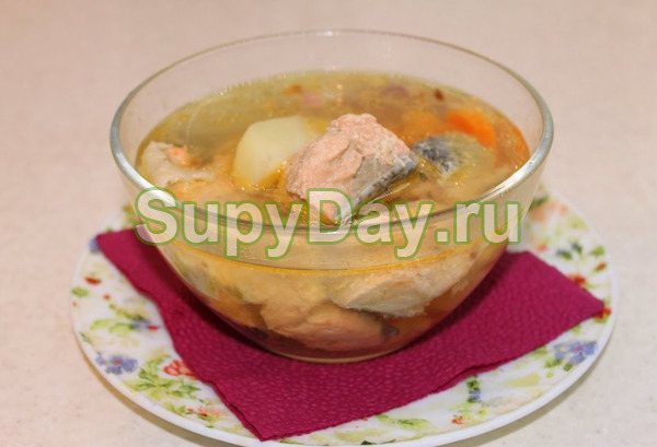 Нежный супчик с красной рыбой