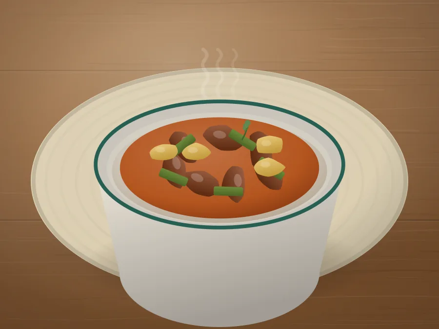 Азу по-татарски с говядиной, солёными огурцами и картофелем