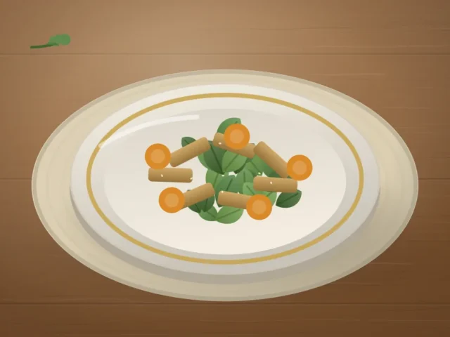 Тёплый салат с обжаренной курицей и овощами